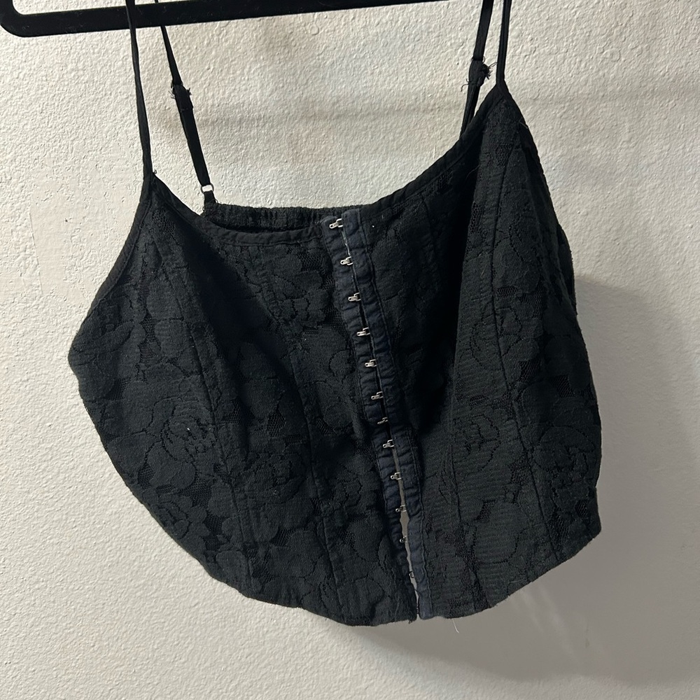 Wild Fable Black Lace Crop Top